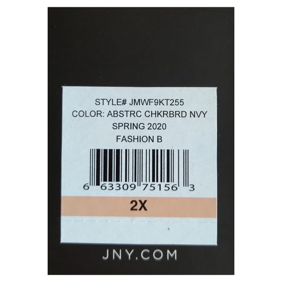 NWT Jones New York Signature Abstract Geometric Print 1/2 Button Blouse - Picture 6 of 6